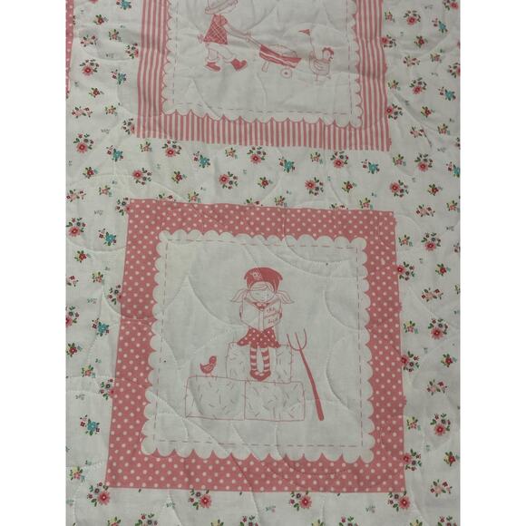 Riley Blake The Good Life Quilt, White-Pink, Blanket, Floral Design, Kids Room - Picture 4 of 8